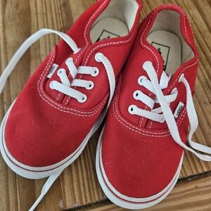 red authentic vans toddler size 10